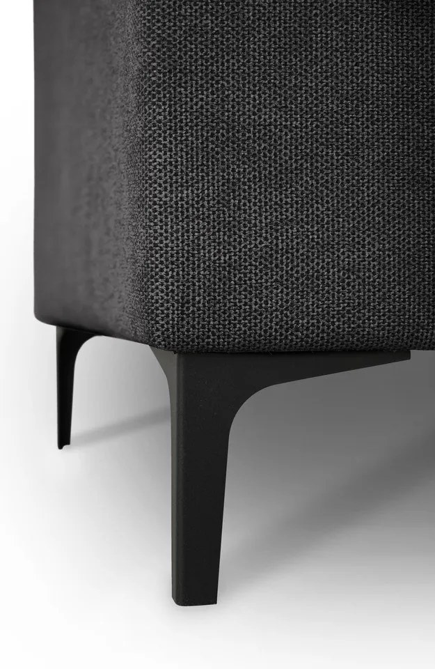 Antracitová ženilková rohová pohovka (pravý roh/s leňoškou) Fabian – Scandic