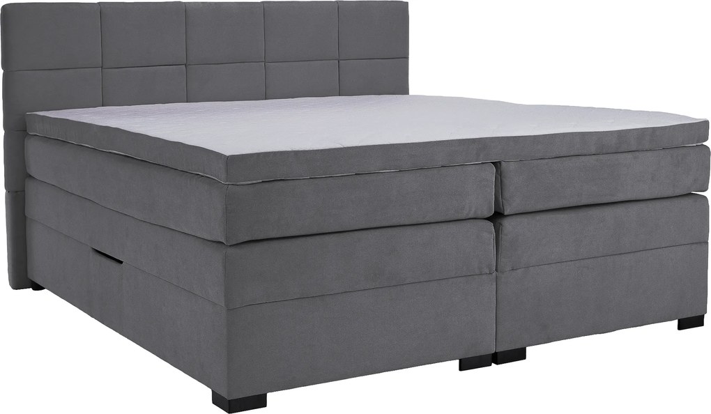 Boxspringová pocketová posteľ, 200x200, sivá, APRIL