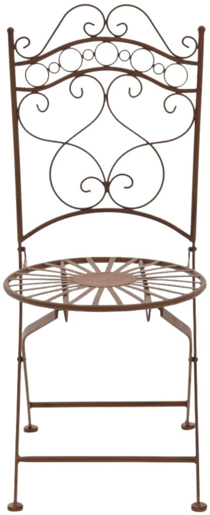 Kovová stolička skladacia Indra (SET 2 ks) - Hnedá antik