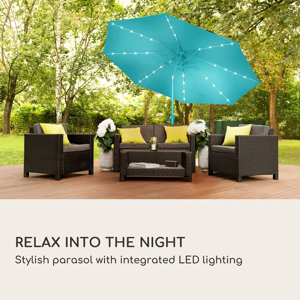 Blumfeldt Calais, slnečník, hliníkový rám, polyester, UV 50, LED svetlo