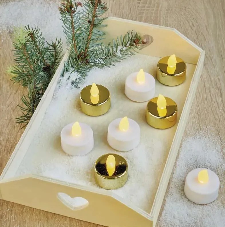 LED sviečky (6 ks) zlaté