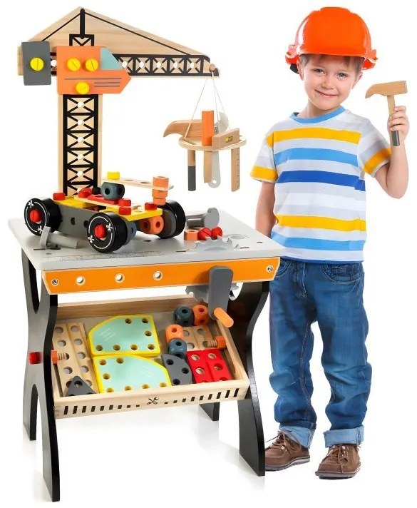 Drevená dielňa pre deti, stolík na náradie Ecotoys