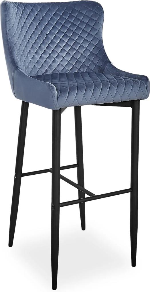 SIGNAL Colin B Velvet H-1 barová stolička sivá / čierna
