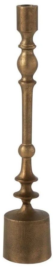 Bronzový antik kovový svietnik na úzku sviečku Neu - Ø 8*41 cm