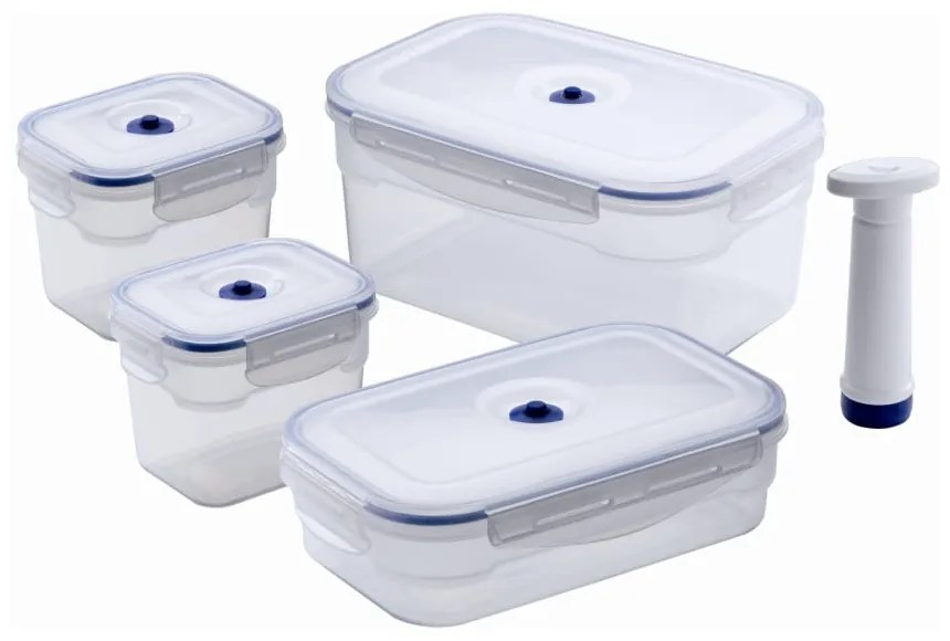 Set 4 boxov na potraviny a vákuovej pumpy Compactor Food Saver