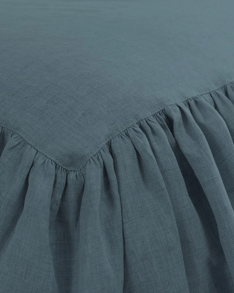 Prehoz Linen Frilly 160 x 210cm smaragdový