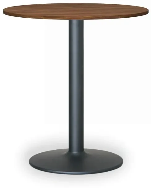 Konferenčný stolík FILIP II, priemer 800 mm, čierna podnož, doska orech