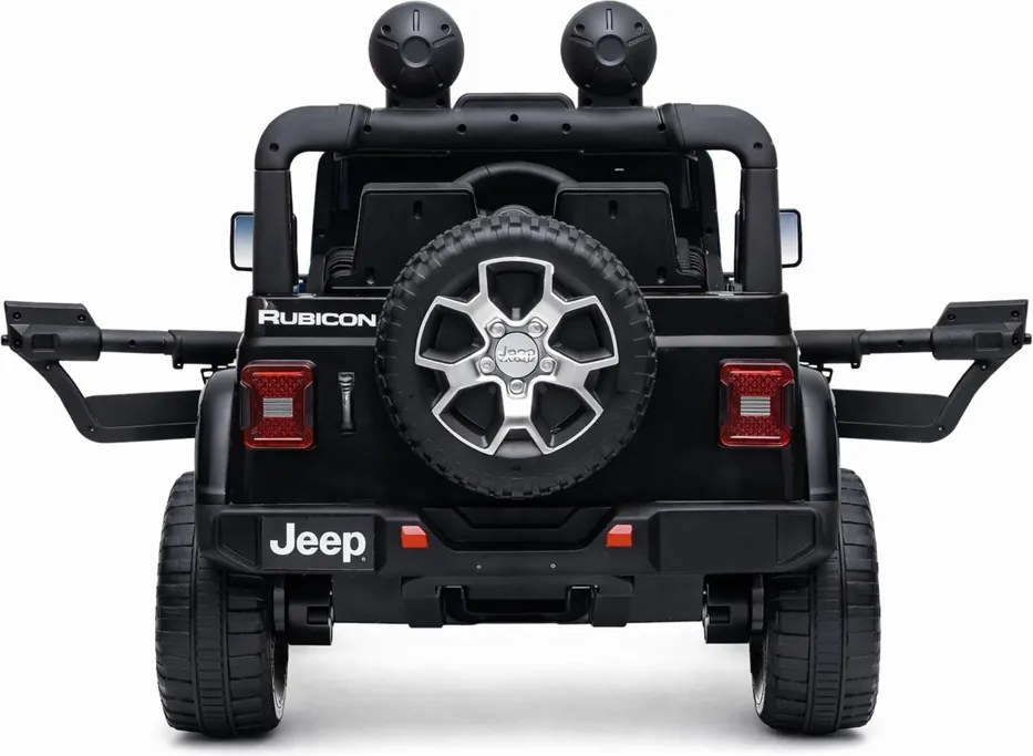 LEAN CARS Elektrické autíčko Jeep Rubicon 4x4, LED, MP3, čierne