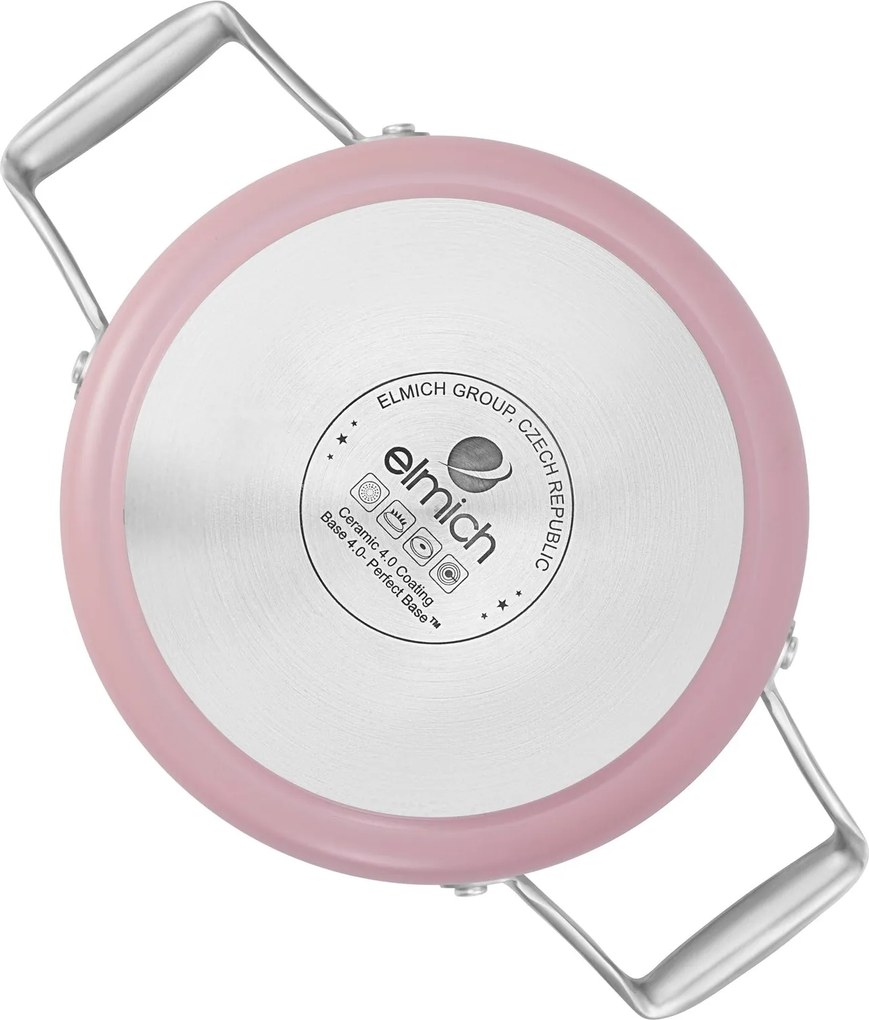 Elmich Nepriľnavý keramický hrniec Vital Ø 20 cm (2.5L) - ružová (OUTLET)