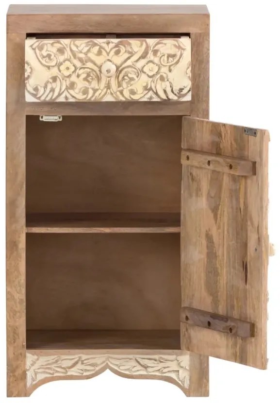 furniture-nabytek.cz - Masivní koupelnová spodní skříňka Delhi z mangového dřeva, lakovaná, hnědá – 43×30×80 cm