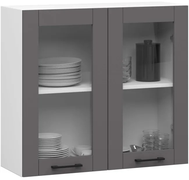 Horná kuchynská skrinka OLIWIA W80 H720 biela / sivá