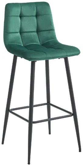 Zamatová barová stolička Budva zelená