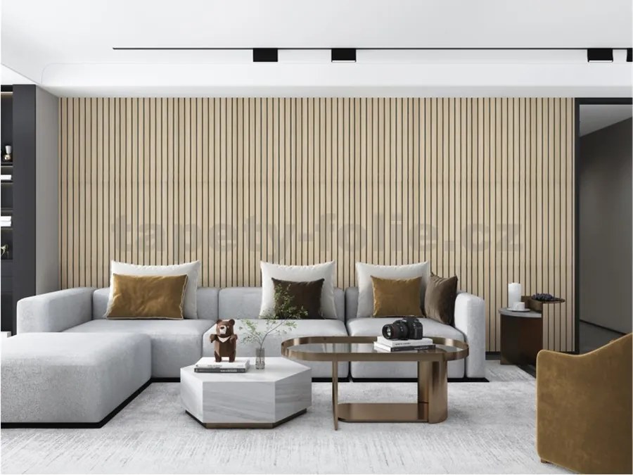 Samolepiace panely na stenu TPL0000009, cena za kus, rozmer 270 cm x 48,5 cm, lamely svetlo hnedé , IMPOL TRADE