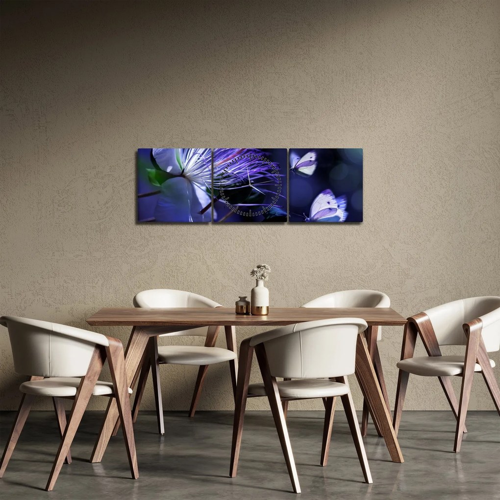 Obraz - Tropický kvet (s hodinami) (90x30 cm)