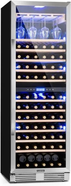 Klarstein Vinovilla Grande Duo, veľkoobjemová vinotéka, chladnička, 425l, 165 fl., 3-farebné LED osvetlenie