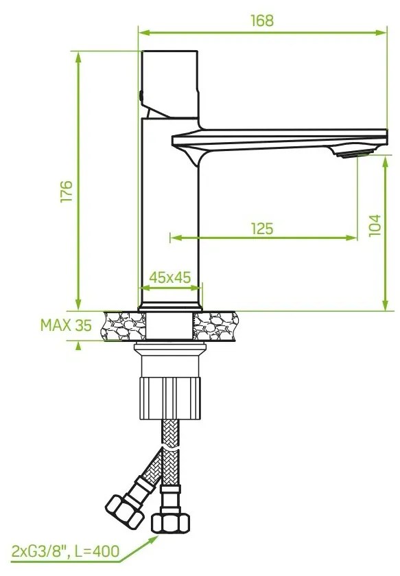 Laveo Tores, umývadlová batéria h-176, grafitová, LAV-BVT_922D