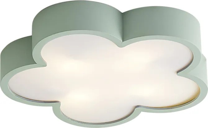 Detské stropné svietidlo zelené s bielou farbou - Lucille