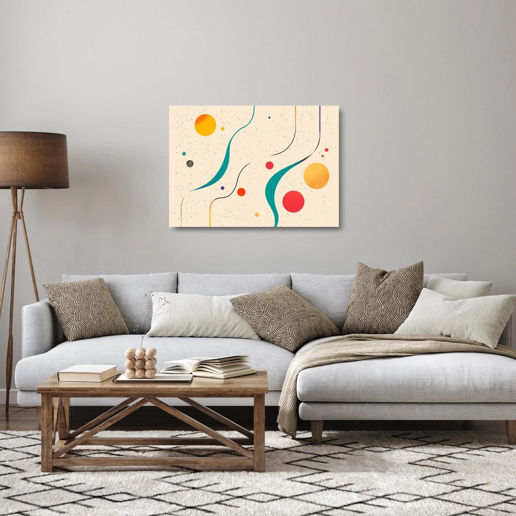 Sklenený obraz - Minimalistická farebná ilustrácia (70x50 cm)