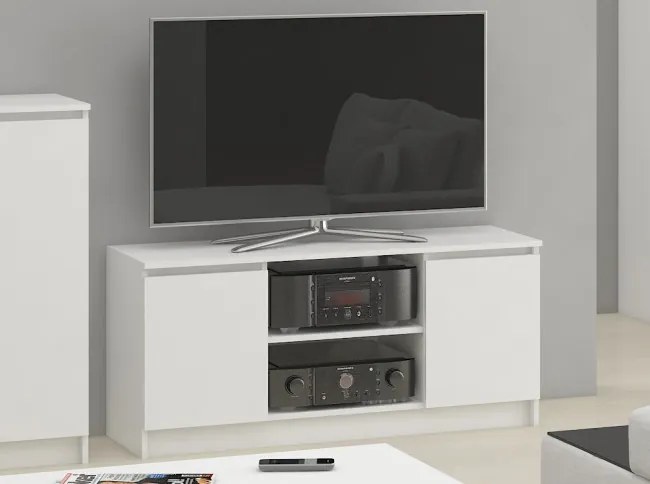 Stolík pod TV RTV 120 2D 1P biely