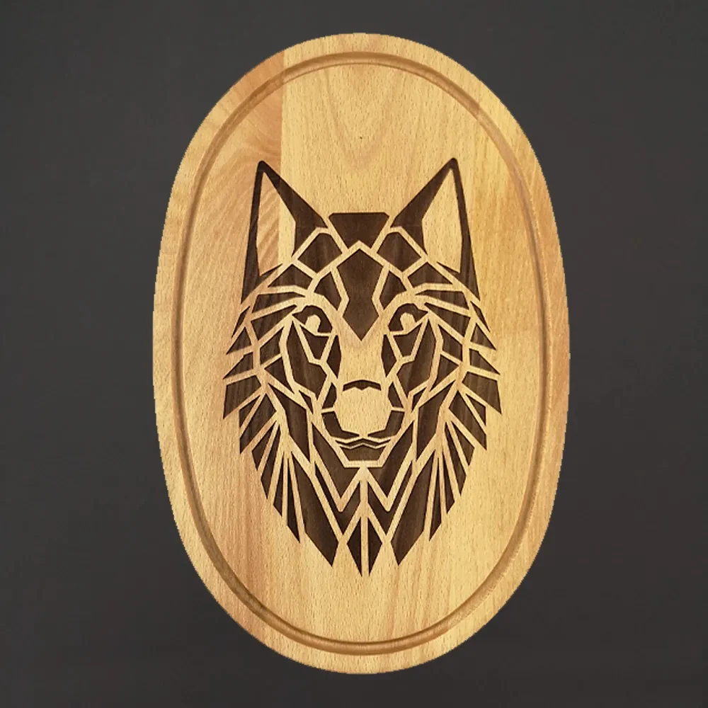 AMADEA Drevená servírovacia doska - podnos oválne vlk, masívne drevo, 38 cm