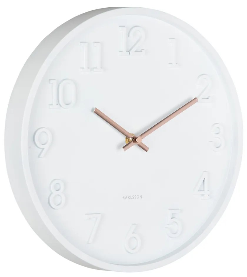 Dizajnové nástenné hodiny Karlsson Calma KA6041WH – Biele (30 cm)