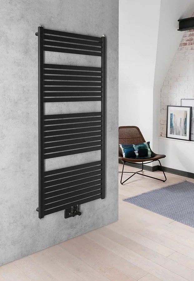 Aqualine, TONDI vykurovacie teleso 450x1690 mm, stredové pripojenie, čierna matná, DT446T