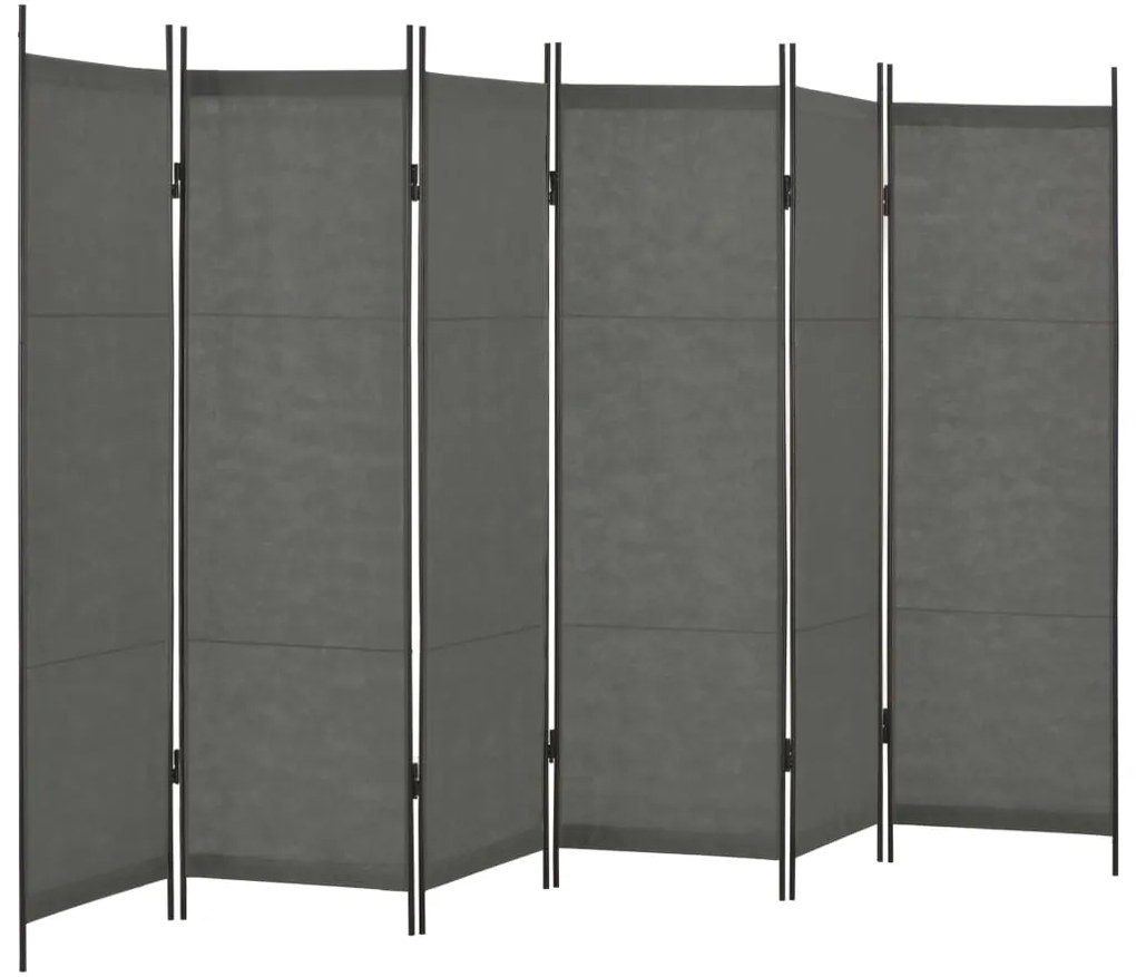 vidaXL 6-panelový paraván antracitový 300x180 cm