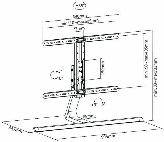 Nedis TVSM5120GY - Stojan pre TV Full Motion 37-75”
