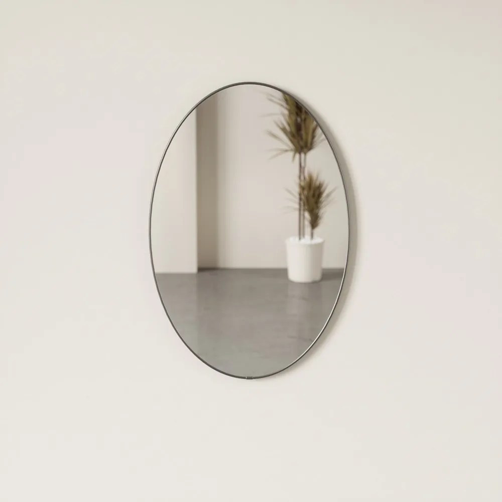 Umbra Zrkadlo HUBBA oválne 61x91 cm s titánovým lemom