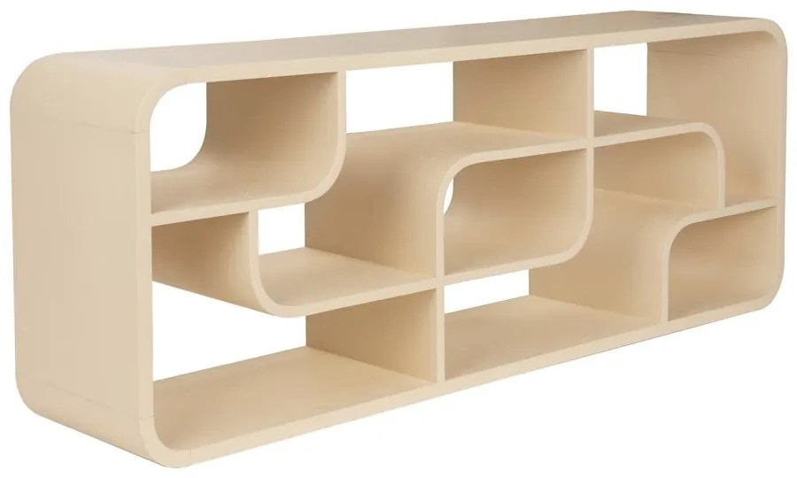 Krémová knižnica z dubového dreva 60x160x35 cm Seven – Zuiver