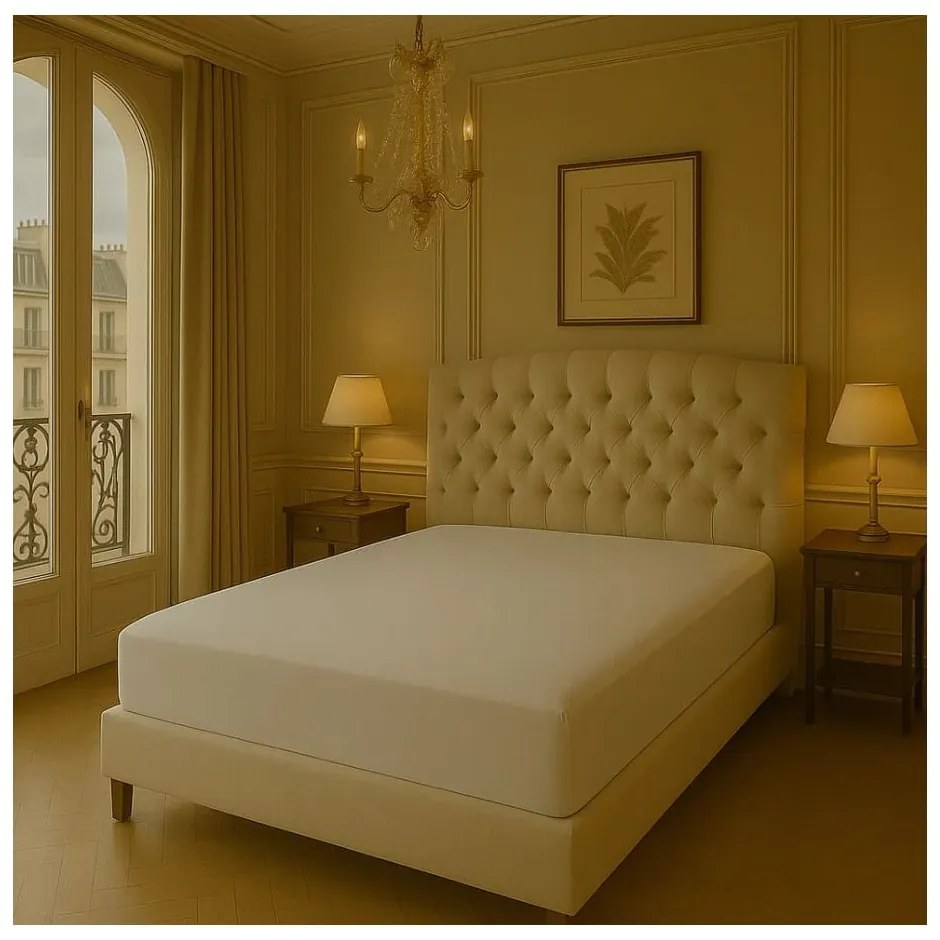 Biela napínacia plachta z bavlny Renforcé 200x140 cm Ranforce – Mila Home Luxury