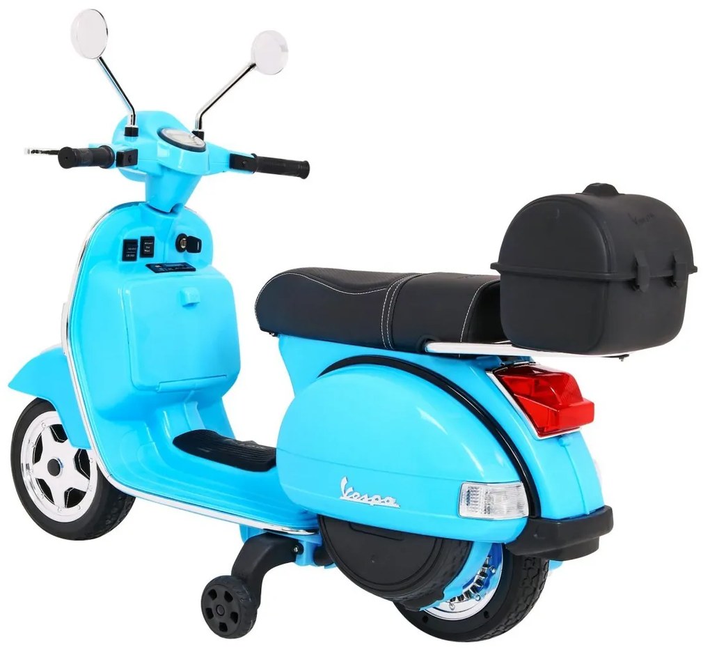 RAMIZ Elektrická motorka Vespa  modrá - 2x12V/ 25W - 12V7Ah - 2023