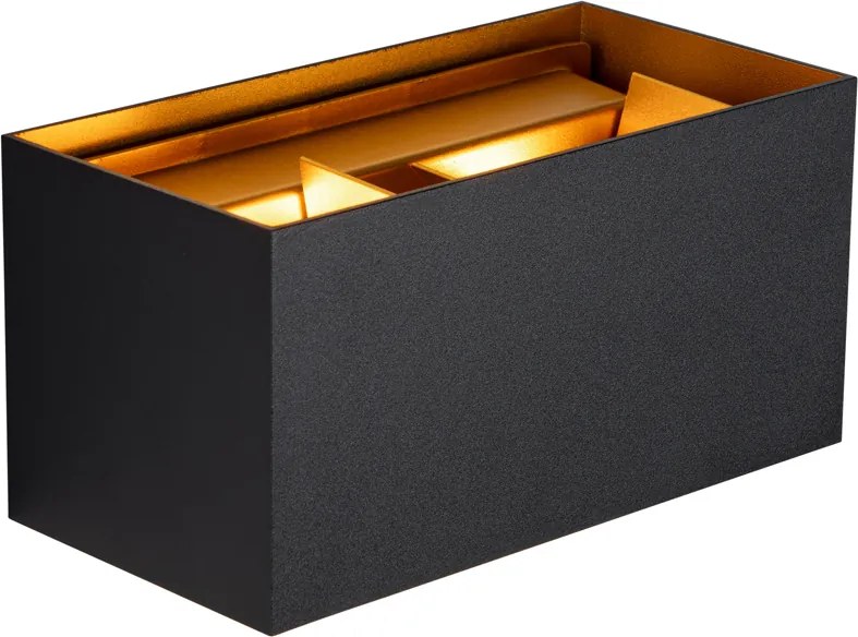 Vonkajšia nástenná lampa čierna so zlatom vrátane LED 4-svetlo IP54 - Edwin