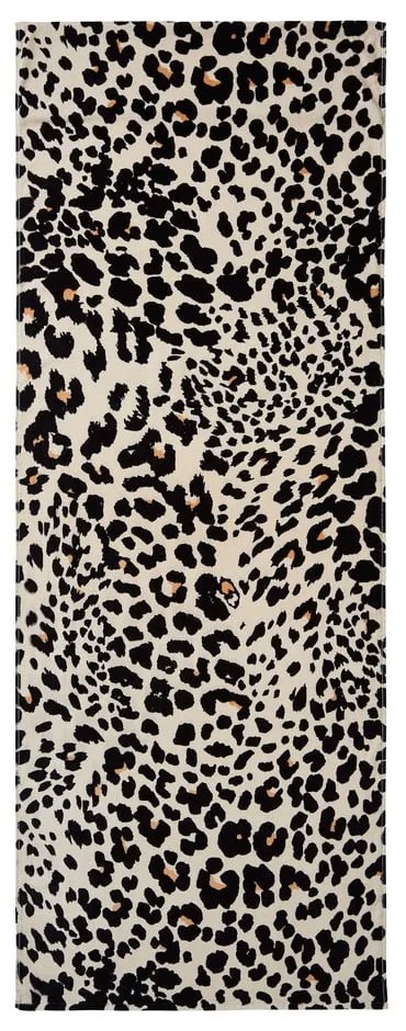 Čierno-béžová bavlnená plážová osuška 78x200 cm Leopard – Catherine Lansfield