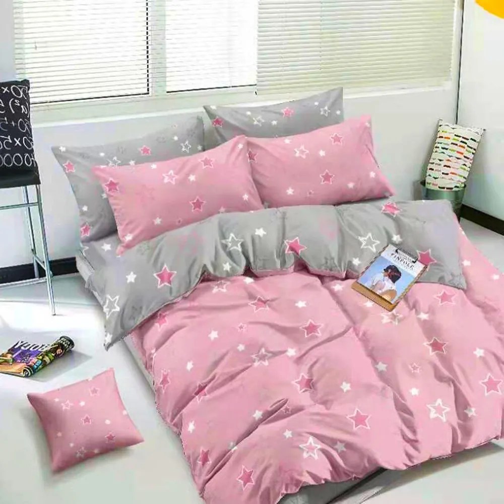 Obliečky SILVIA STAR NEWPINK 7 dielna sada 140x200 cm