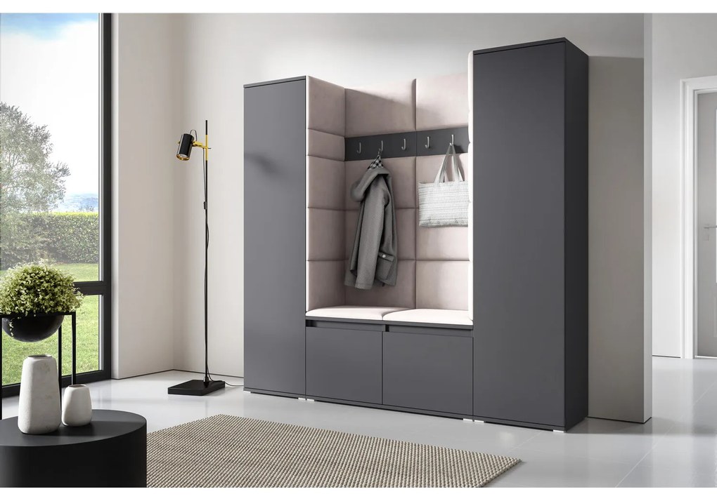 Predsieňová stena AMI 31 Bez zrkadla Grafit Oranžová