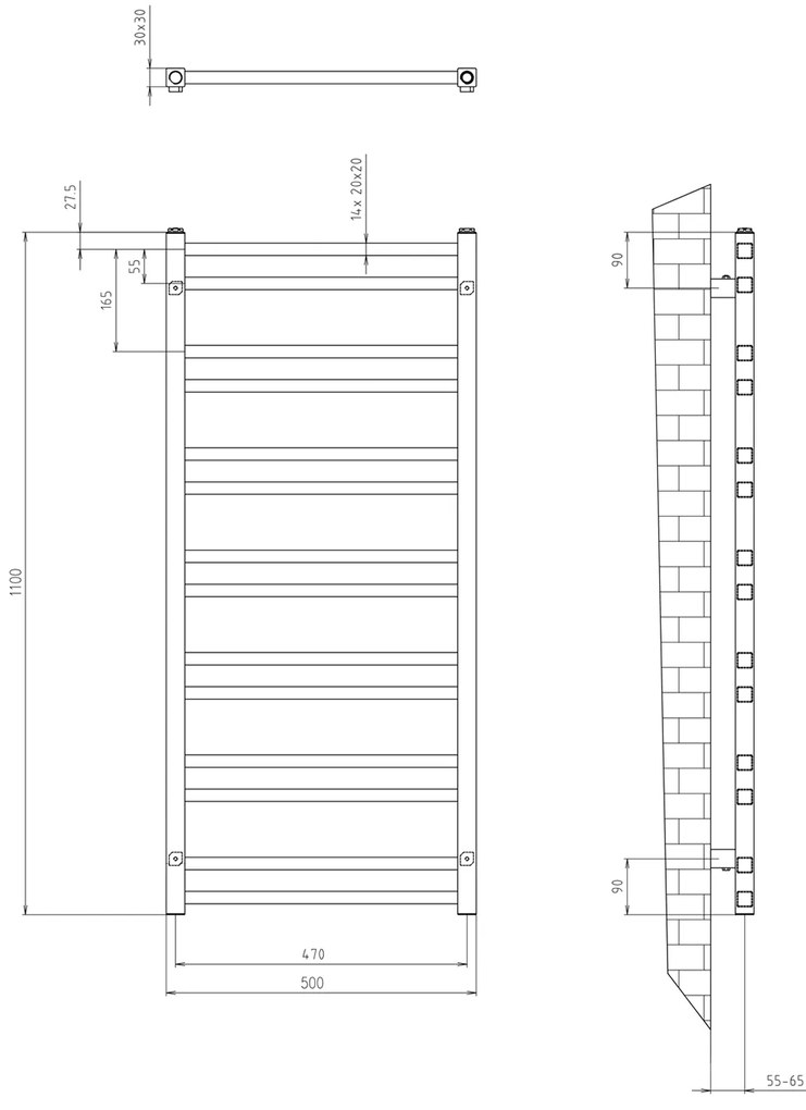 Sapho Sapho, METRO DOS vykurovacie teleso 500x1100mm, chróm