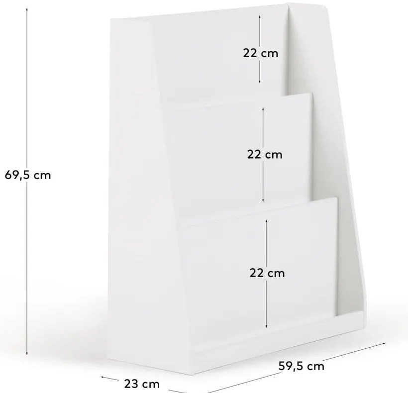 Biela detská knižnica 59,5x69,5x23 cm Adiventina – Kave Home