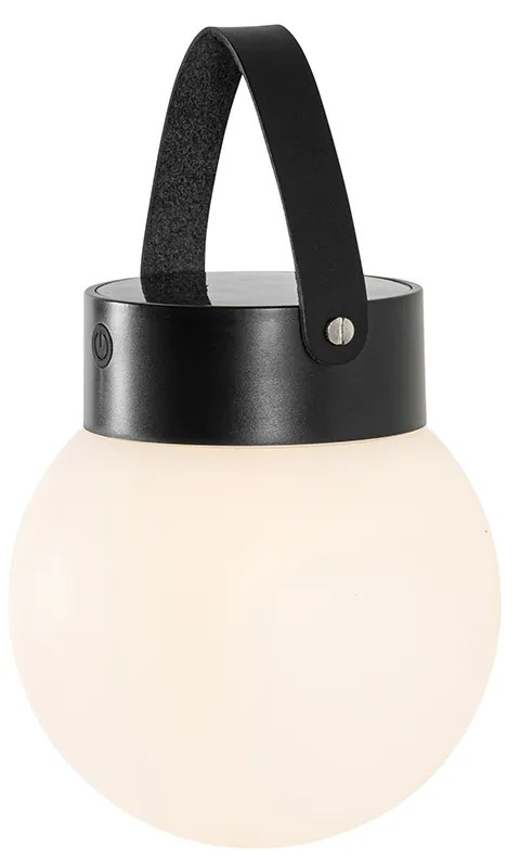 Závesné vonkajšie svietidlo čierne vrátane LED 3-stupňového stmievača solárne - Cornelia