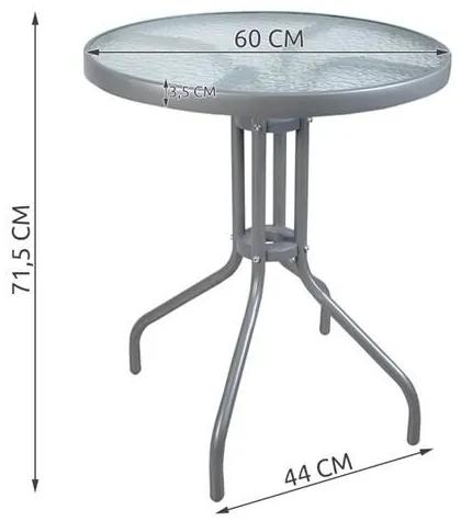 Malatec Balkónový stolík 60 cm, šedý, 5091