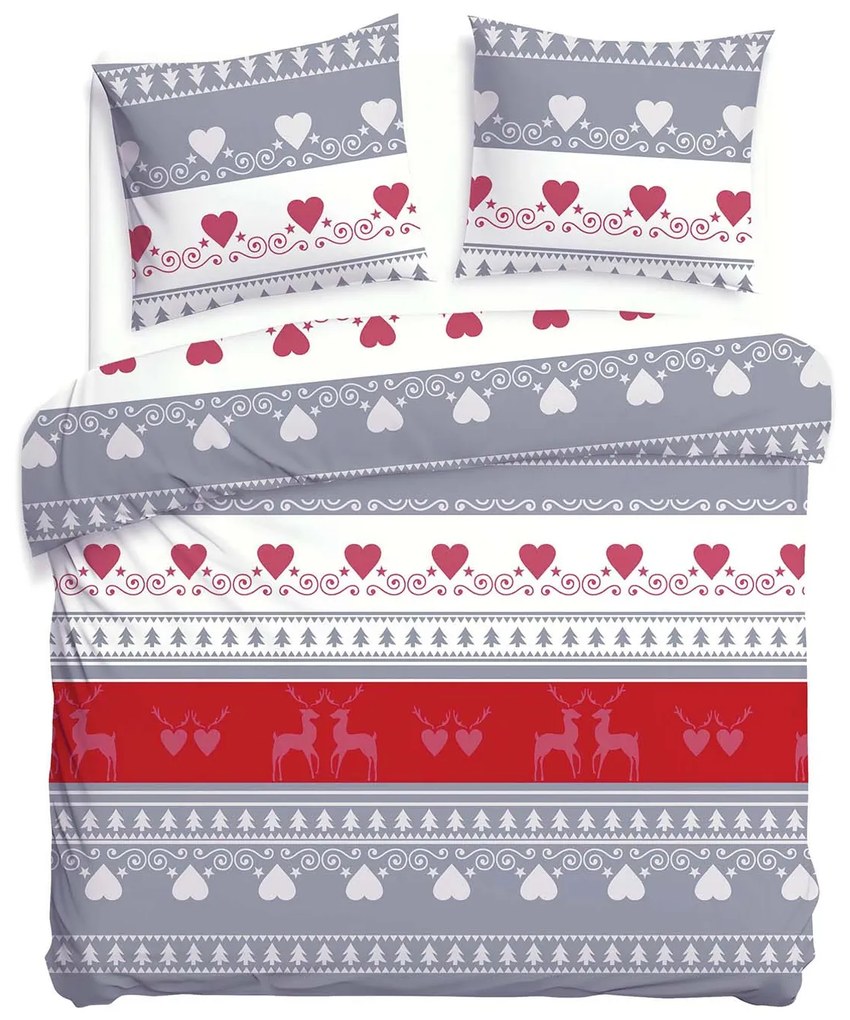 VIANOČNÉ FLANELOVÉ OBLIEČKY FLANELOVE 200X220 CM, 2KS 70X80 CM VZOROVANÉ