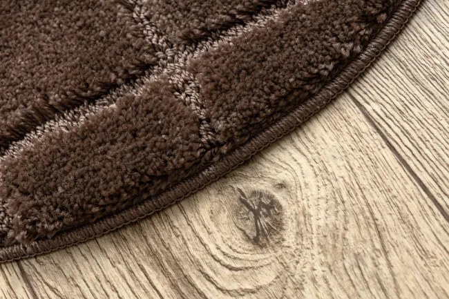 Kúpeľňový koberček SUPREME LINES línie, hnedý kruh