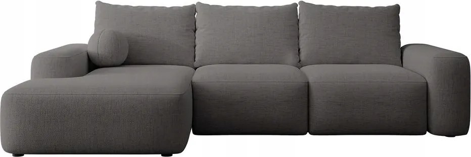 Rohová sedacia súprava Carlito (L) (tmavosivá čierna)