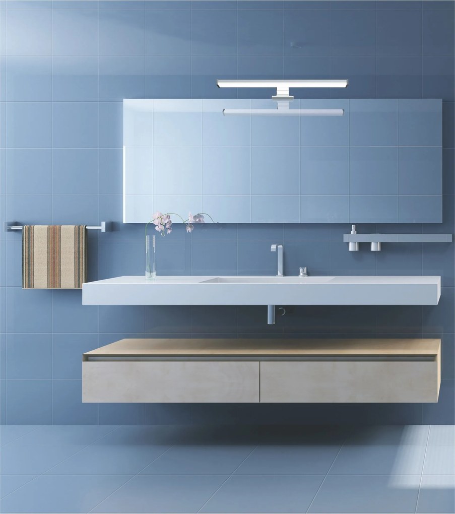 TOP LIGHT Svetlo nástenné Texas XL CCT, Strieborná-Chróm