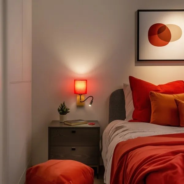 Brilagi - LED Nástenná lampa NUBILA WOOD 1xE27/25W/230V + LED/3W dub/červená