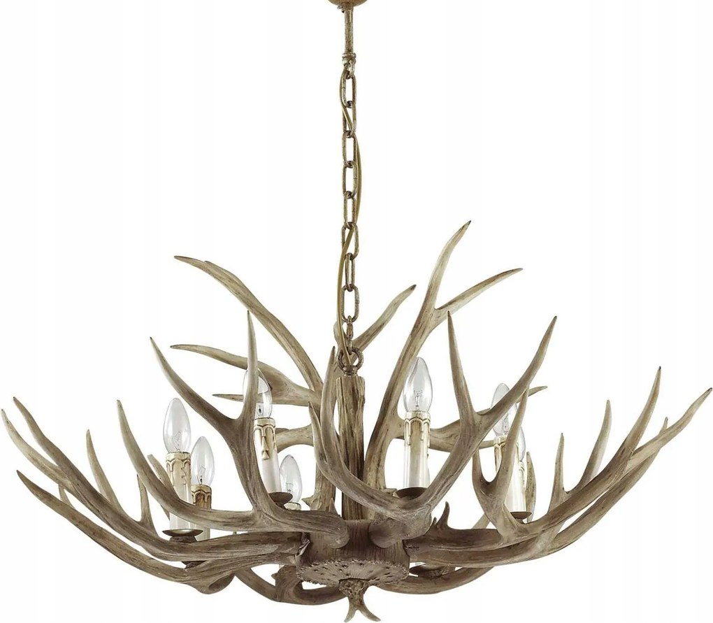 Luster Ideal Lux Chalet SP8 hnedý 8xE14 drevo/kov 910mm