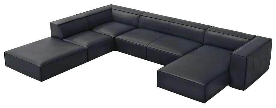 Tmavomodrá kožená rohová pohovka (ľavý roh) Madame – Windsor &amp; Co Sofas
