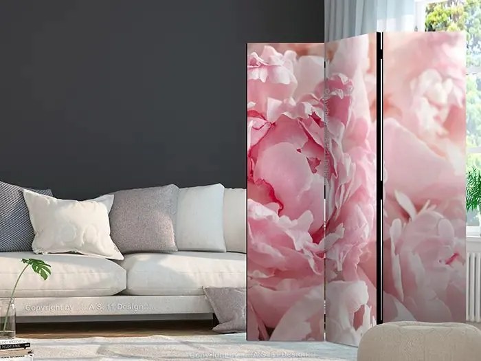 Paraván - Sweet Peonies [Room Dividers] Veľkosť: 135x172, Verzia: Akustický