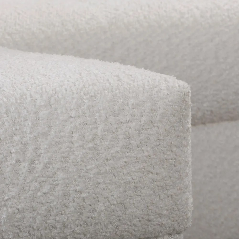 Biela rohová pohovka z textílie buklé (ľavý roh) Ariella – Ropez