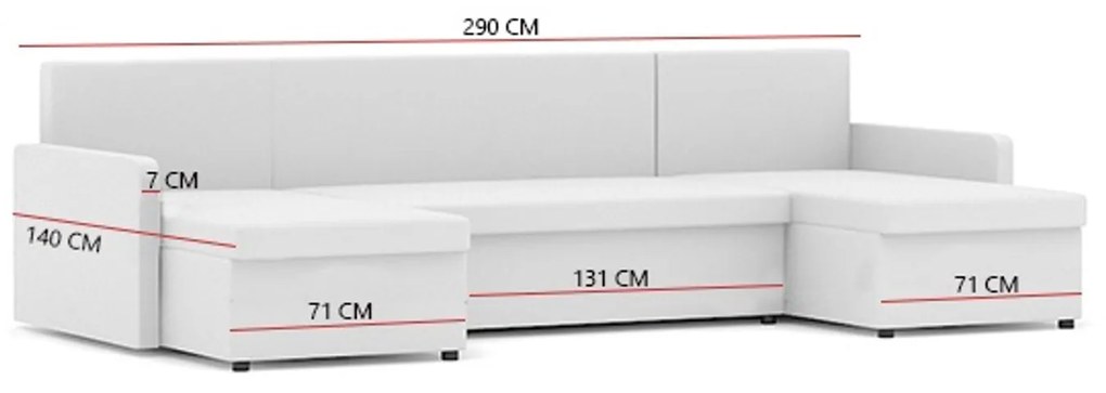 Rozkladacia rohová sedacia súprava MILTON III model 2 Čierna/biela